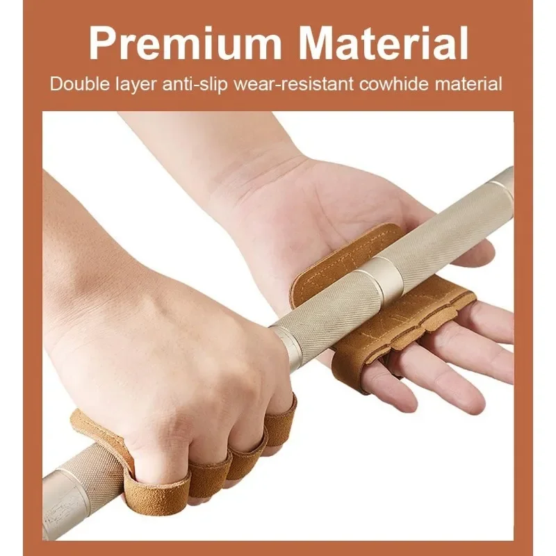 Pull Ups Grips Palm Protection Cowhide Gym Gloves Lifting Grips Weight Gloves Anti-Skid for Men Workout Gloves Women Fitness