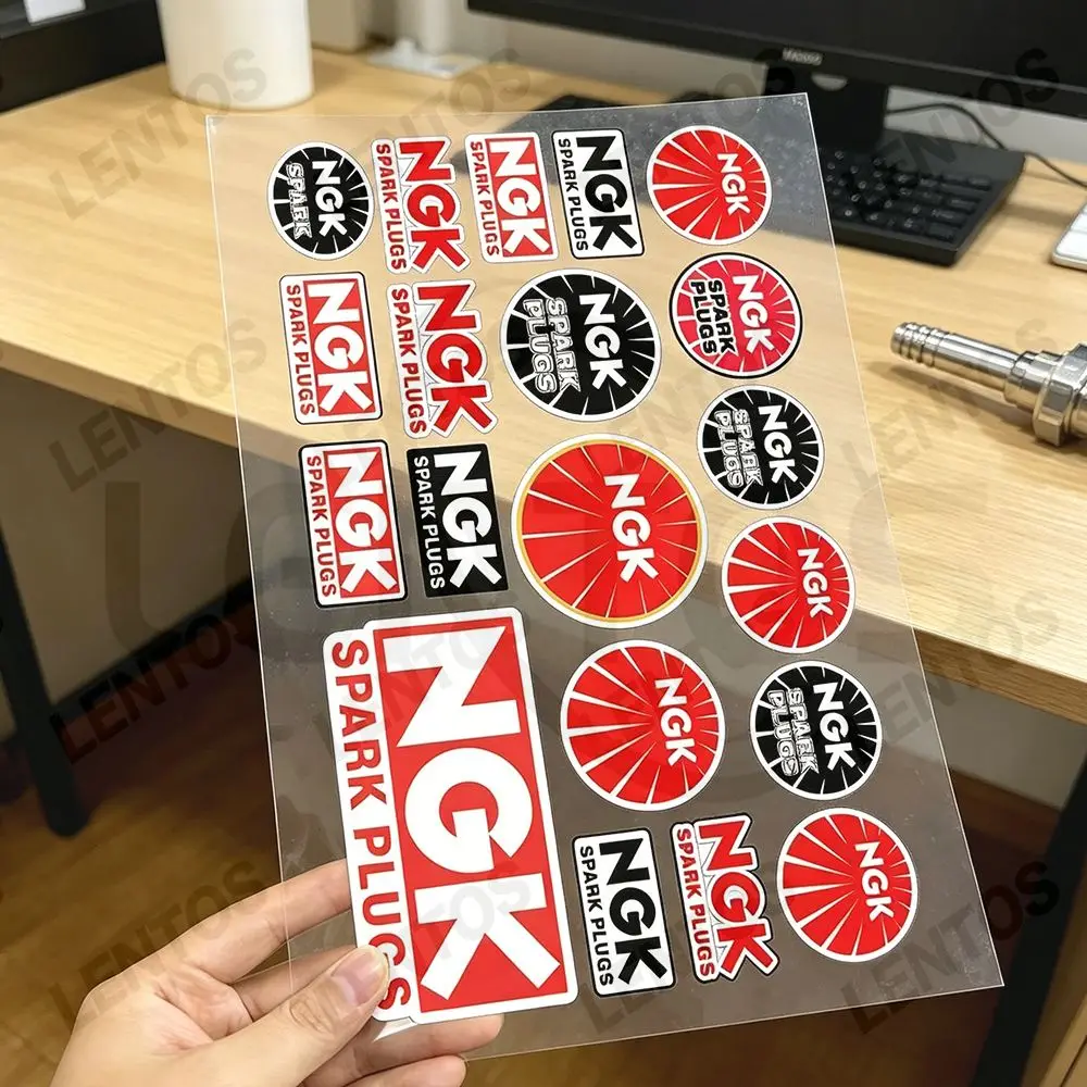 For NGK Motorcycle Reflective Stickers Waterproof Decals for Helmet Scooter Fuel Tank Toolbox Racing