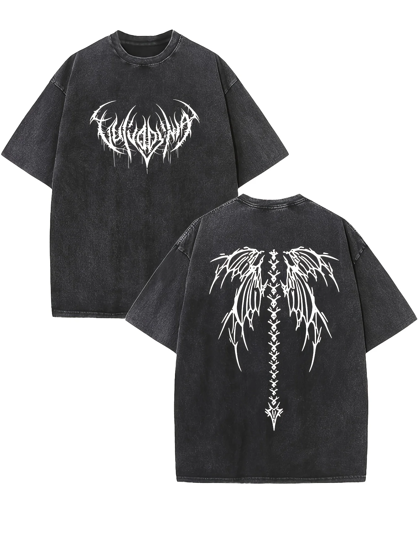 Men'S Heavyweight Wings-Sport Casual Retro Washed T-Shirt, Comfortable,Loose Fit,Korean Style,Suitable for Casual Sports Outings