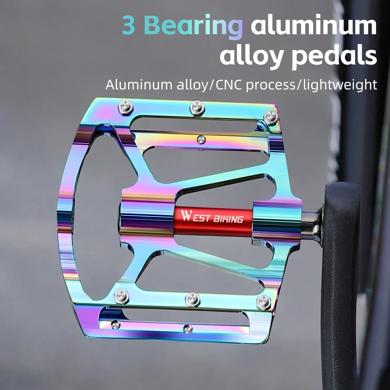 

3 Bearing Aluminum Alloy Pedals Lightweight CNC Mountain Bike Anti-slip Pedals Platform Bearing Bike Accessories