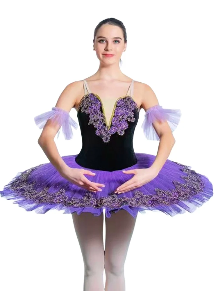 Swan Lake Ballet Tutu Skirt Velvet Top Children\'s Performance Costume Kids Belly Clothing Stage Professional Tutu