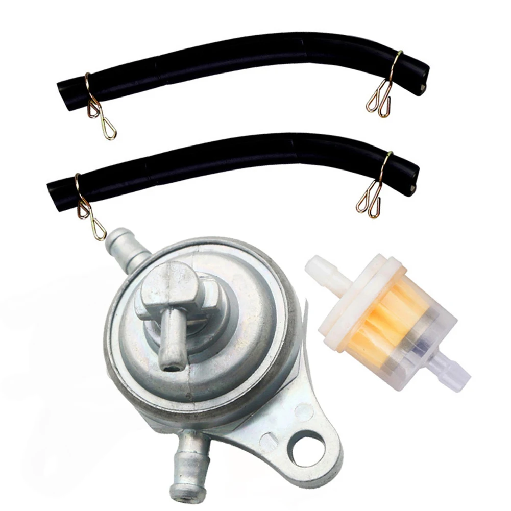 1 X Vacuum Fuel Pump Set 3way Fuel Pump Petcock Oil Tank Switch Hose Tube Filter Kit Motorcycle For GY6 50 150cc