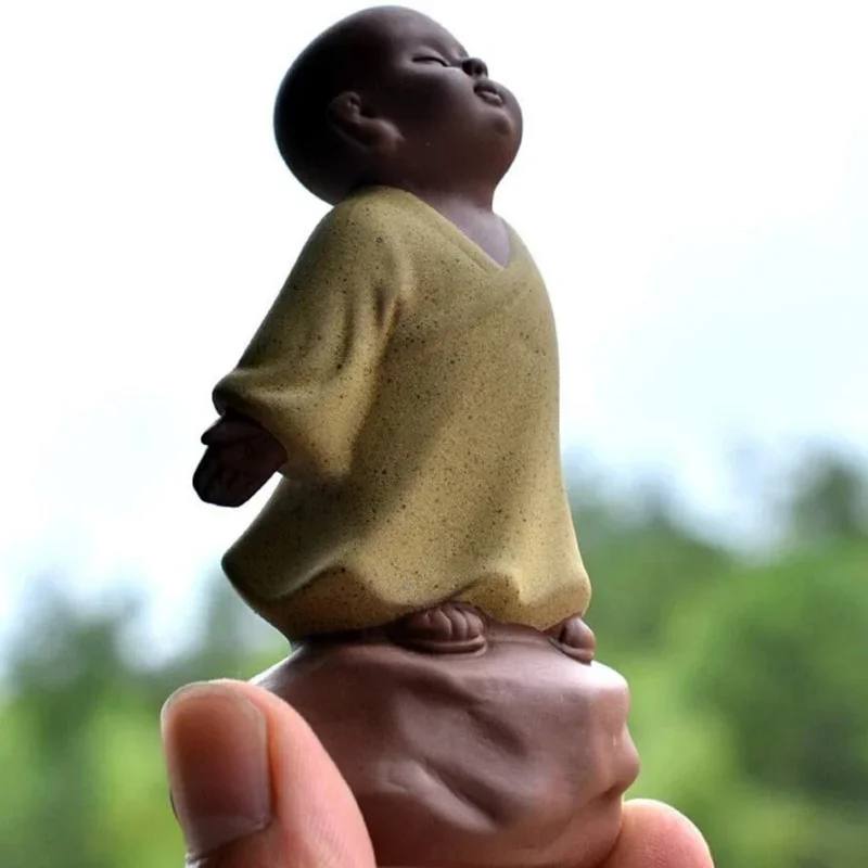 

Ceramic Little Cute Buddha Statue Monk Figurine Creative Baby Crafts Dolls