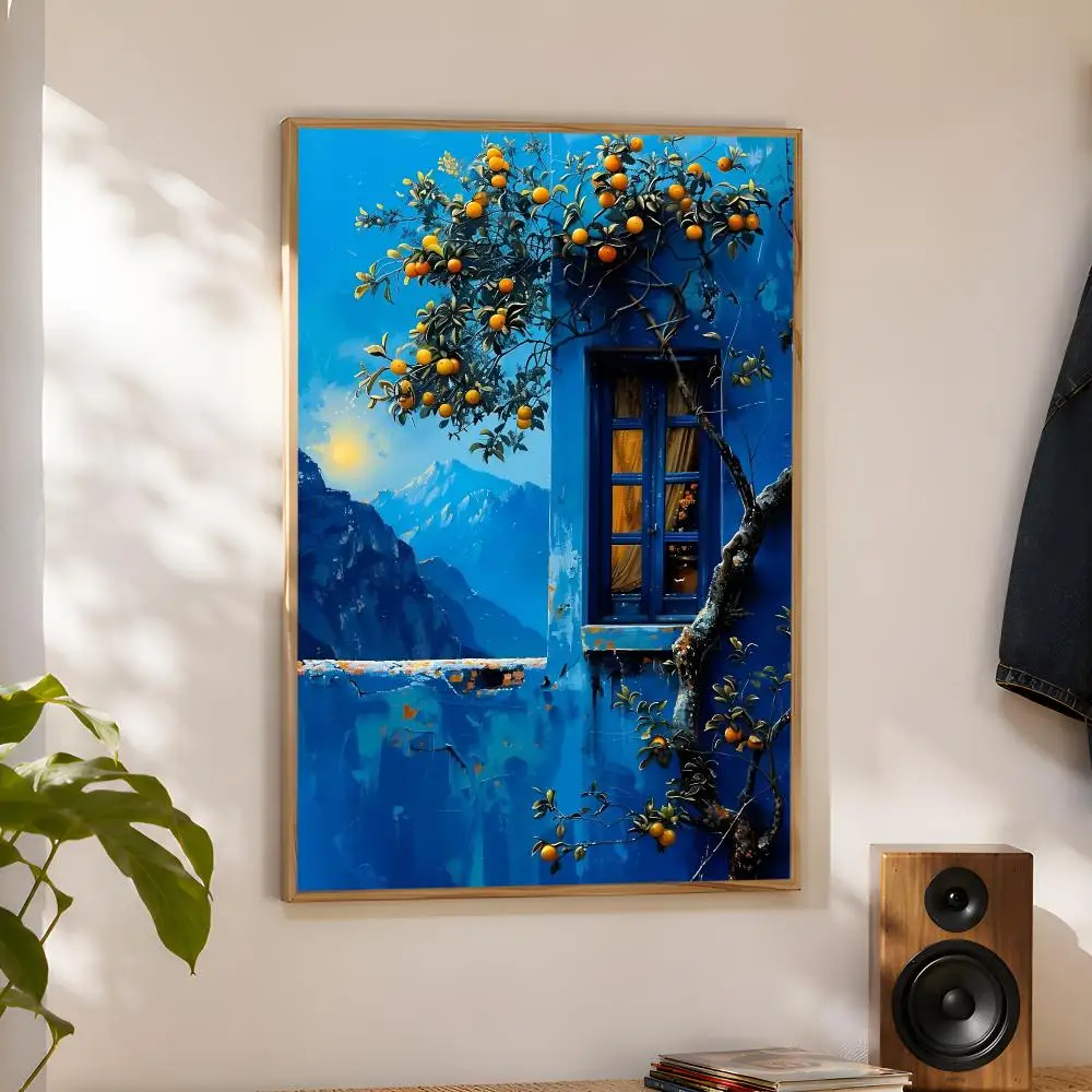 Village Door Window Poster Home Artwork For Living Room Bedroom Office Dorm Apartment Gift