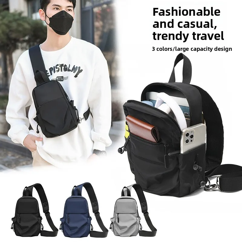 Europe and the United States new fashion men's chest bag waterproof nylon leisure slung chest bag trend shoulder chest bag.