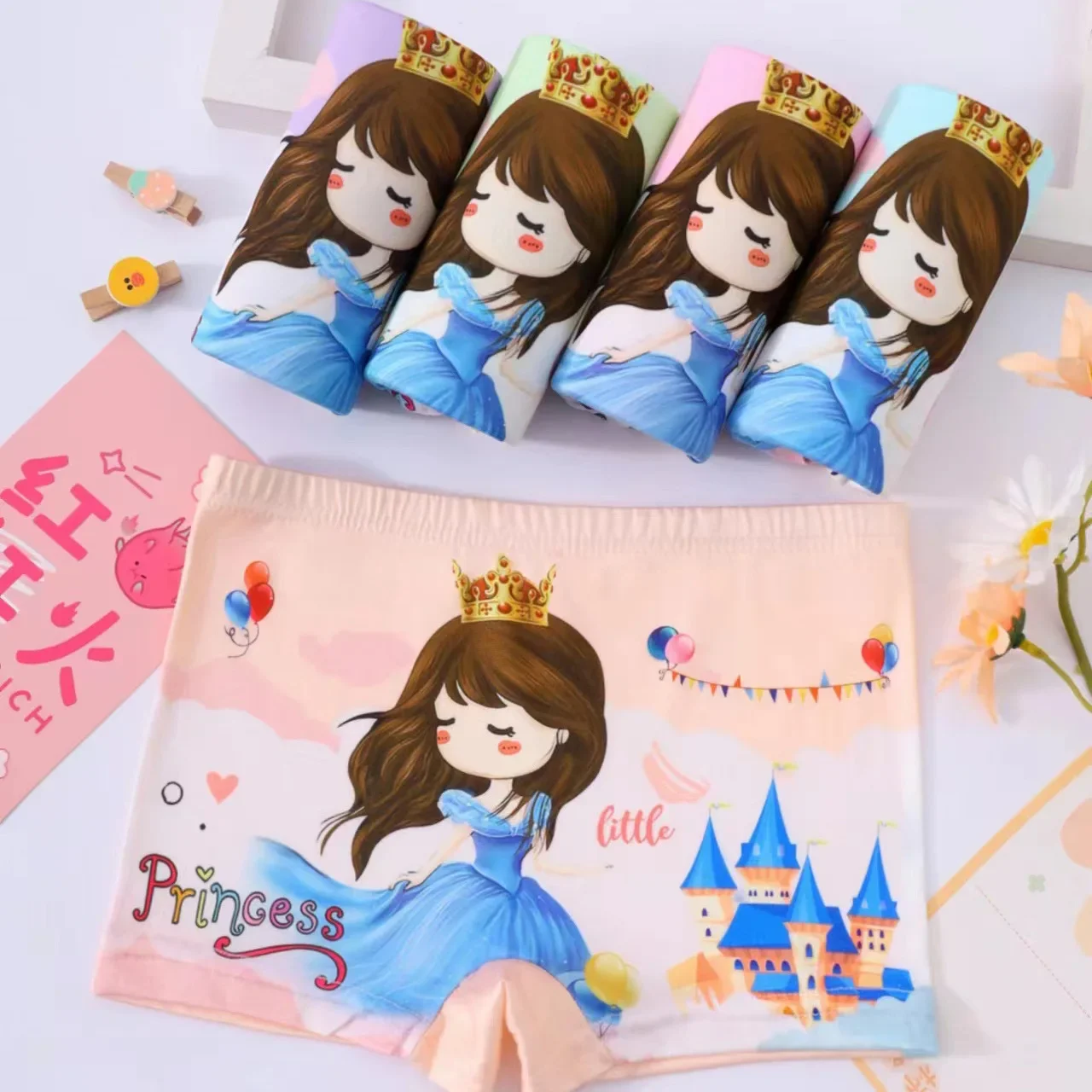 3pcs /Lot cartoon Design Underpants Briefs baby Girls boxer Panties Cotton Soft Breathable Underwear for 2-12 years Girl