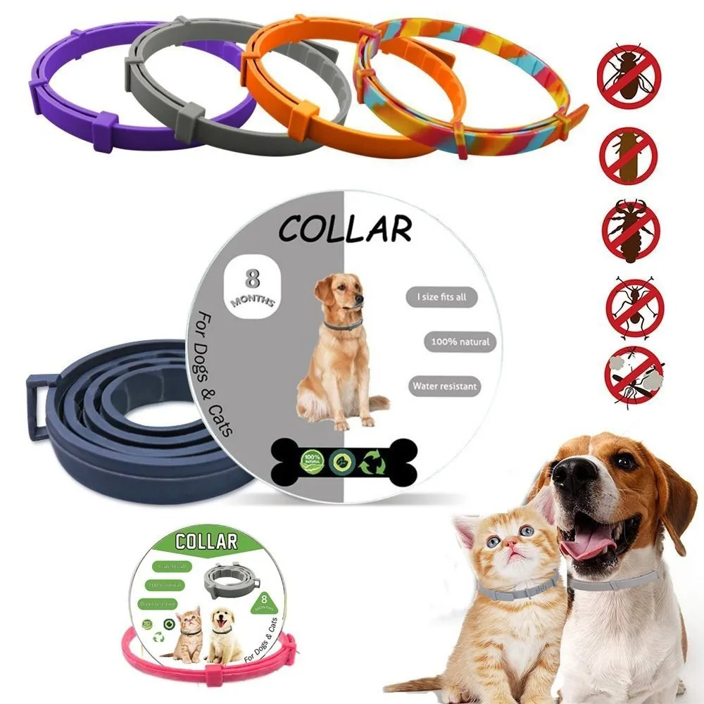 8 Month Protection Flea & Tick Collar Anti-mosquito Insect Prevention Dog Collar Adjustable Silicone Cat Necklace Corgi