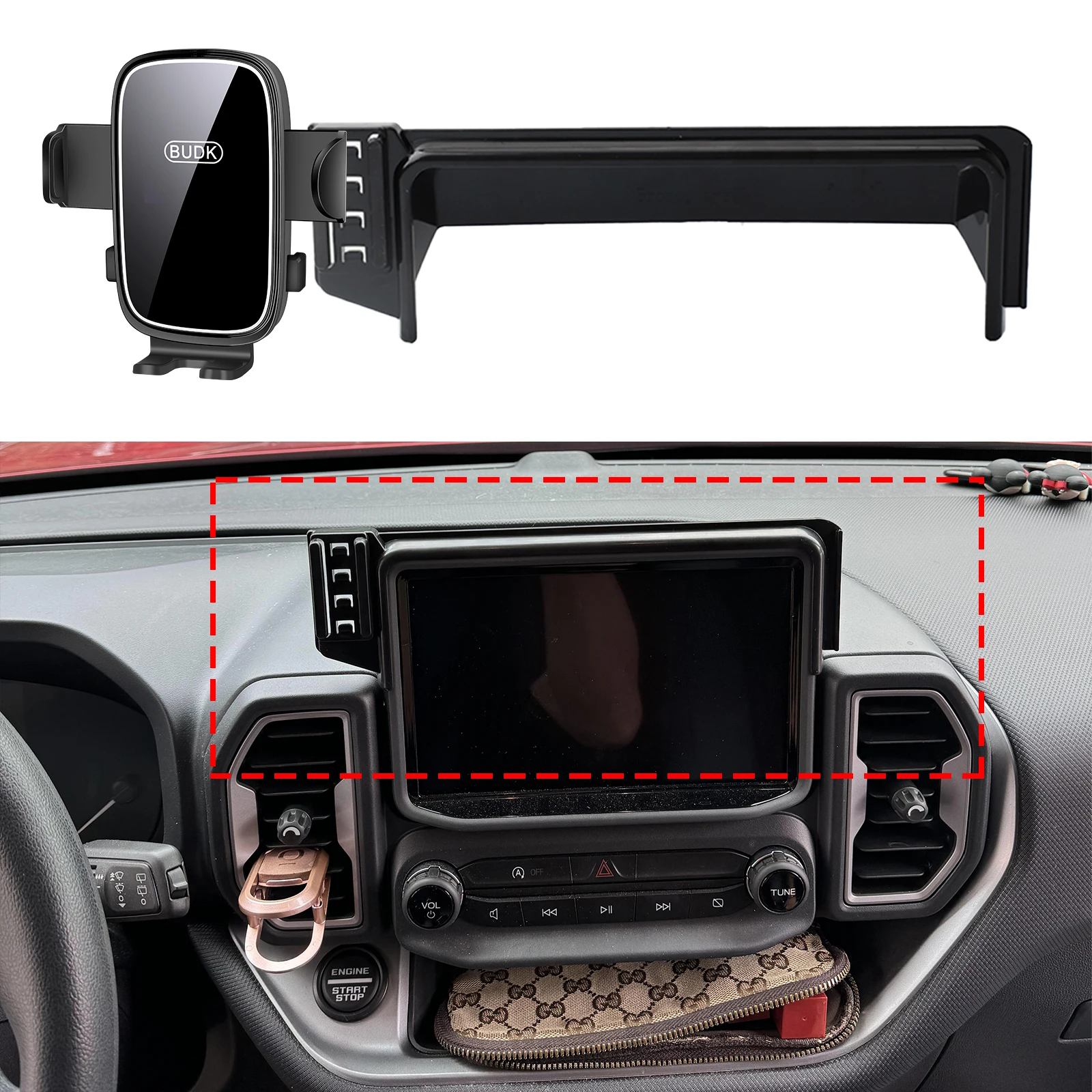 

fit for Ford Bronco Sport 2021 2022 2023 2024 Custom Fit Phone Holder Mount Dashboard Screen Base No Drill Car​​ accessoires