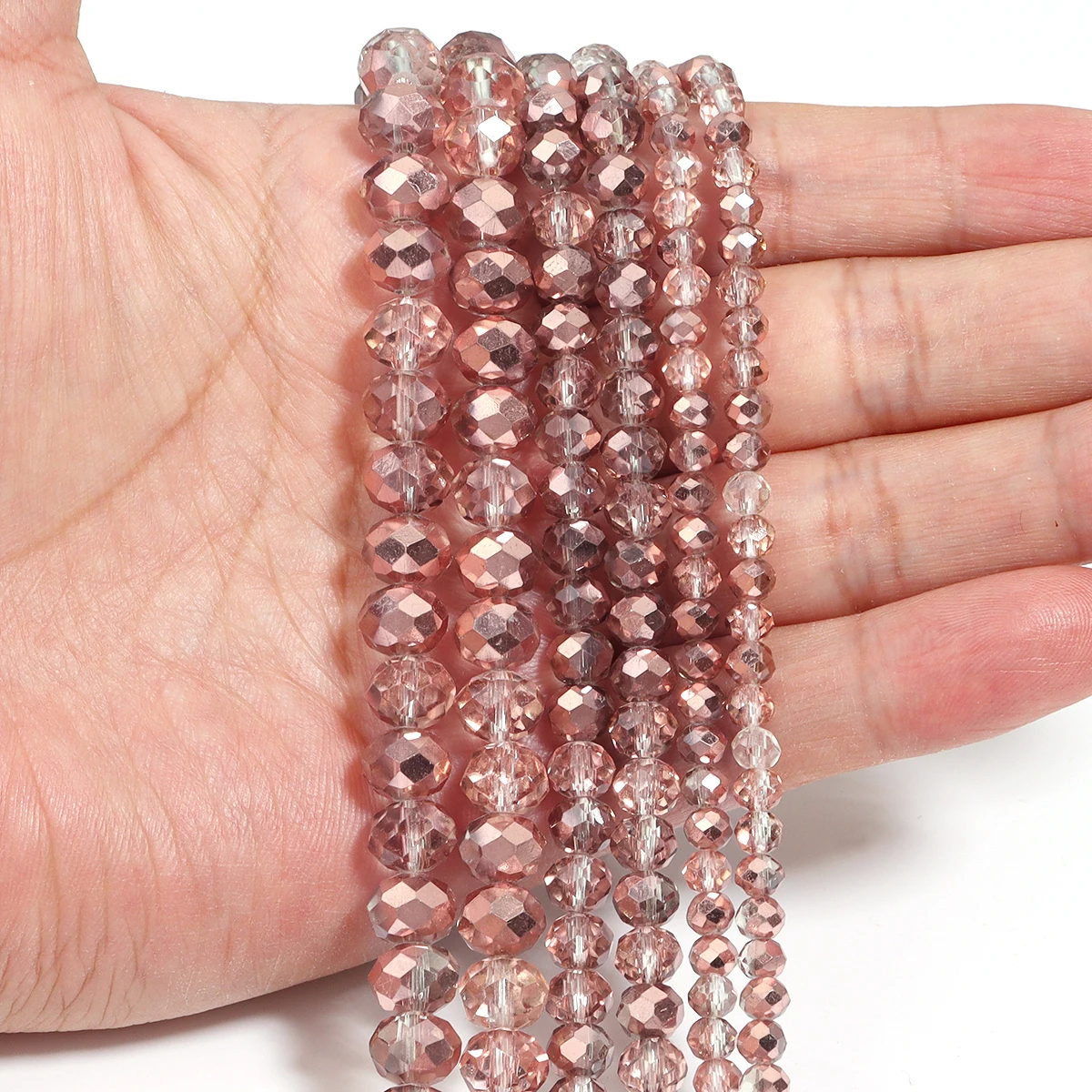 4/6/8mm Facettierte Kristall Rondelle Perlen Hellrotes Kupfer Glas Abacus Lose Spacer Perlen für Schmuck Machen DIY Armband Erkenntnisse