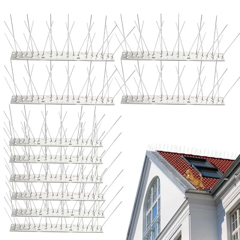 Bird Spikes 10 Set Nest Prevention Spikes Stainless Steel Scare Devices for Protection and Security Garden Patio Window