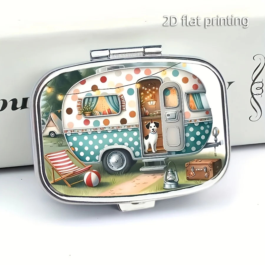 Excellent Travel Pill Box for Camping, Double-Compartment Pill Box - Portable Medicine Box with Secure Snap-On Lid, Convenient for Travel and Use on the Go - Suitable for Storing Personal Medications, Vitamins, and Supplements
