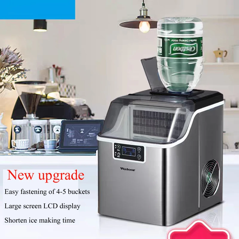 PBOBP Household Ice Maker Small 30KG Commercial Mini Low Power Outdoor Automatic Ice Cube Making Machine