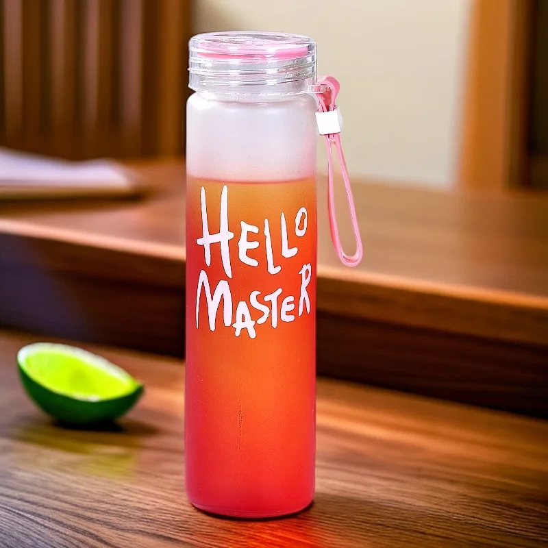 

Cute Student Water Cup Glass Cups Fashion Gradual Change Colorful Cup Glass Portable Matte Water Cup Glass Water Bottle 2