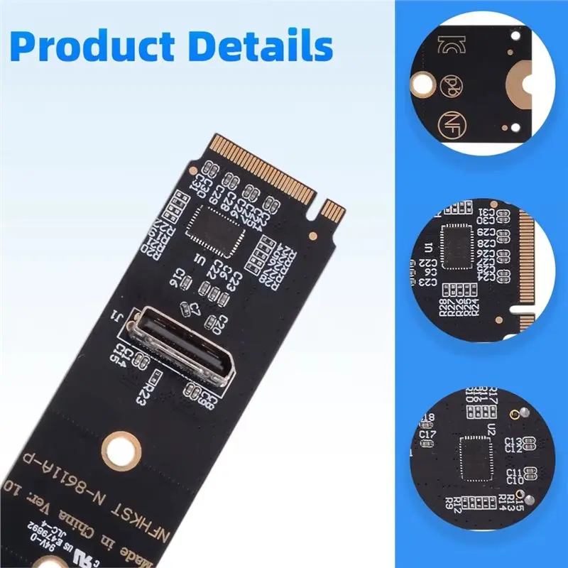 SFF-8639 For Redriver Chip Nvme M. 2 To Oculink SFF8612 Adapter Card 90 Degree For SSF-8611 To SFF-8639 Cable U. 2/U. 3 SSD