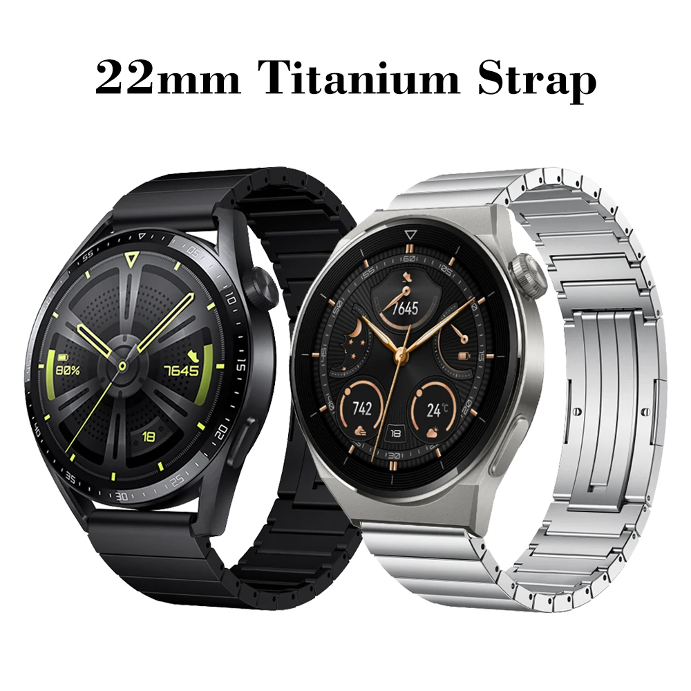 

22mm Titanium Metal Band For HUAWEI GT3 Pro 46mm/GT3 GT2 46mm/GT2 2e Wrist Strap Bracelet Watchband Accessories bands