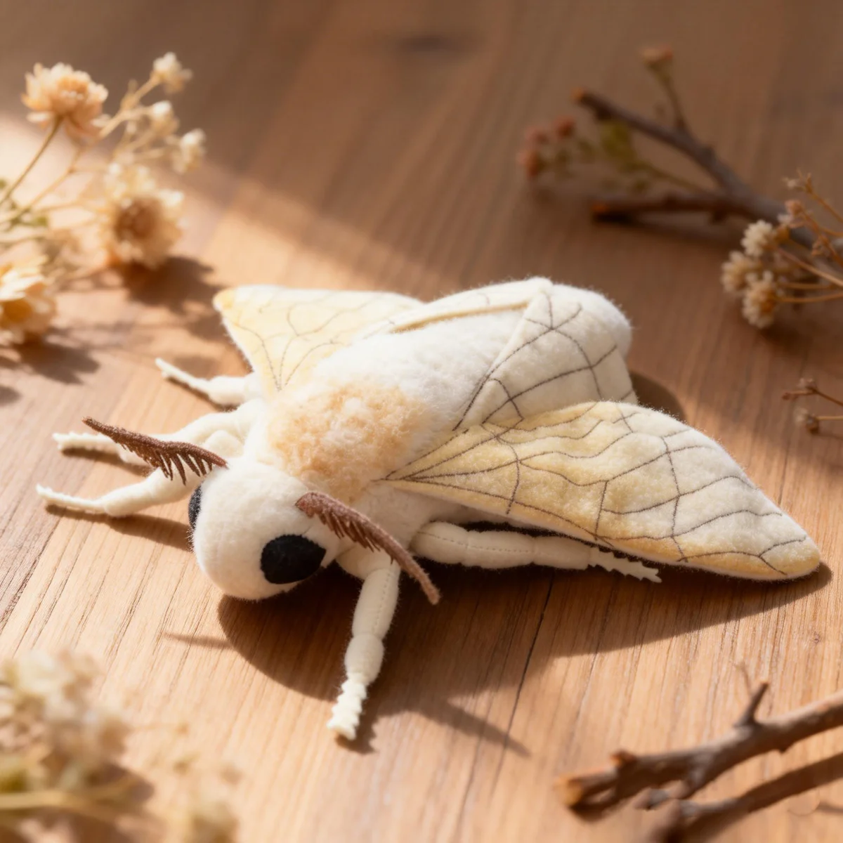 

Cute Insect Silkworm Moth Plush Toys Luna Moth Plush Toy Lifelike Hyalophora Cecropia Insect Enthusiasts Kids Christmas Gifts