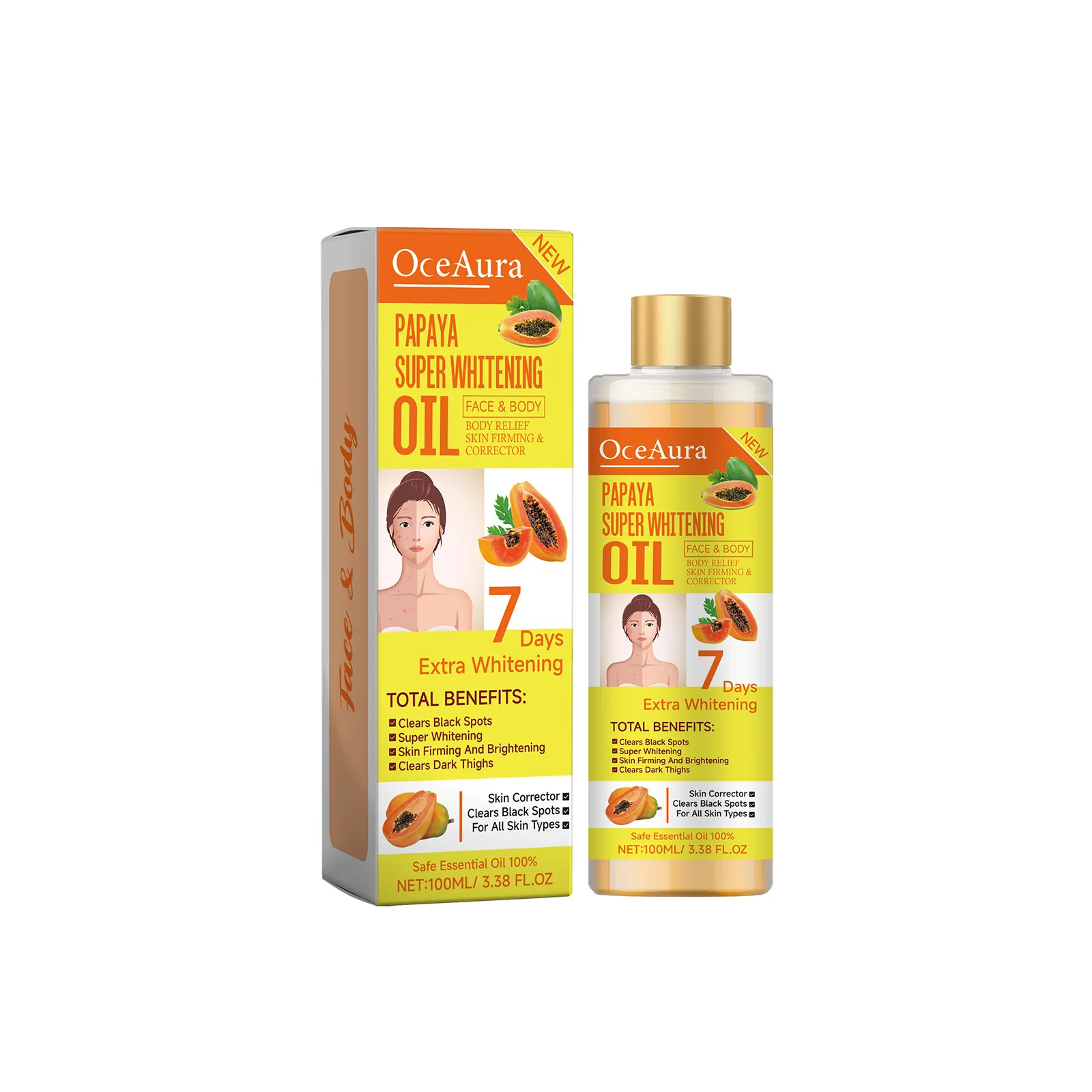 Body Lightening Oil Improve Dullness Bleach Armpit Knee Joints Remove Melanin Soothe Dry Dark Yellow Skin Brighten Turmeric Oils