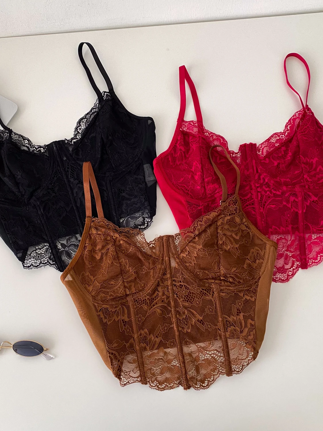 Korean Style Commute Lace Patchwork Women's Slim Fit Tank Top Summer Outdoor Sexy Pure Desire Vest Available in Multiple Colors