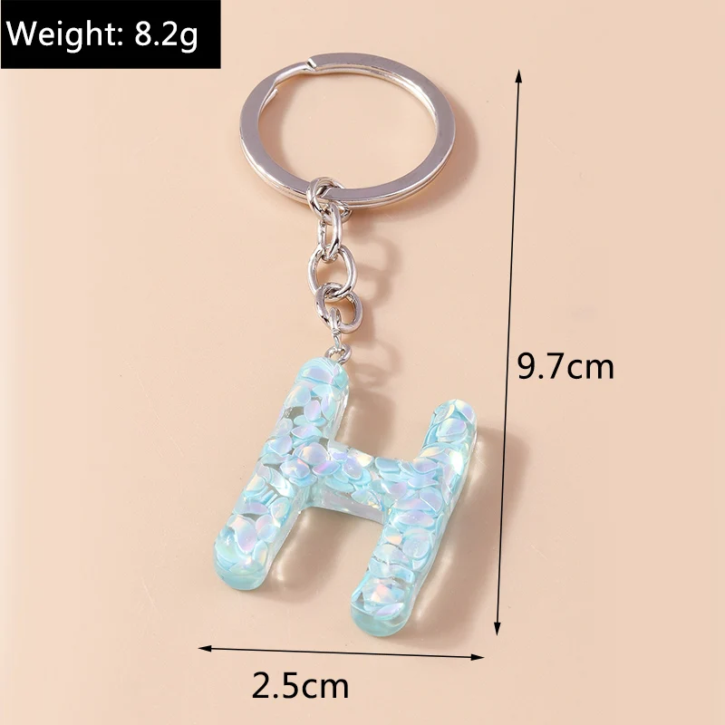 Bunter Acryl-Glitzer-Alphabet-Schlüsselanhänger mit 26 Initialen, A-Z-Buchstaben, Schlüsselanhänger, Anhänger für Frauen und Mädchen, Taschenanhänger, DIY-Schmuck, Geschenke – Detail 13