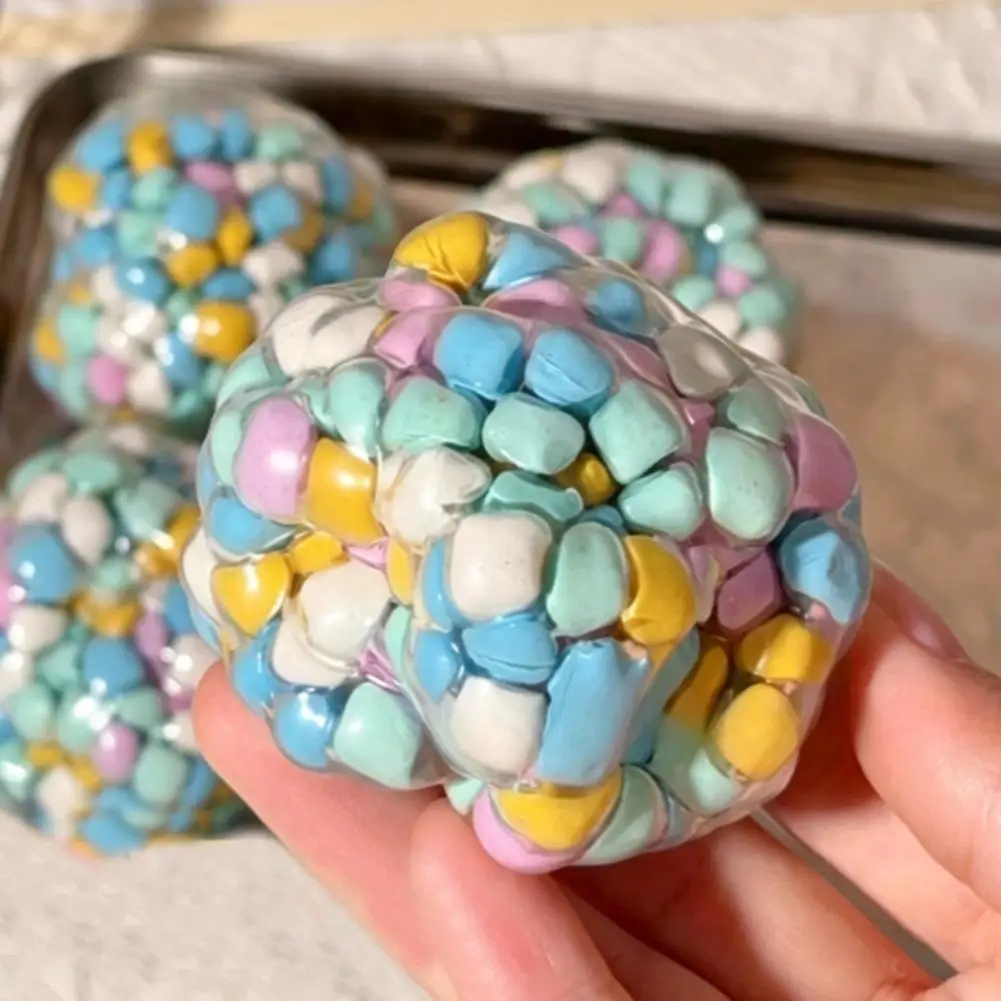 Squishy Dopamine Stress Ball Sensory Toys for Adults Anxiety Relief Fidget Toys Clear Beads Squeeze Ball Slow Rebound Toy