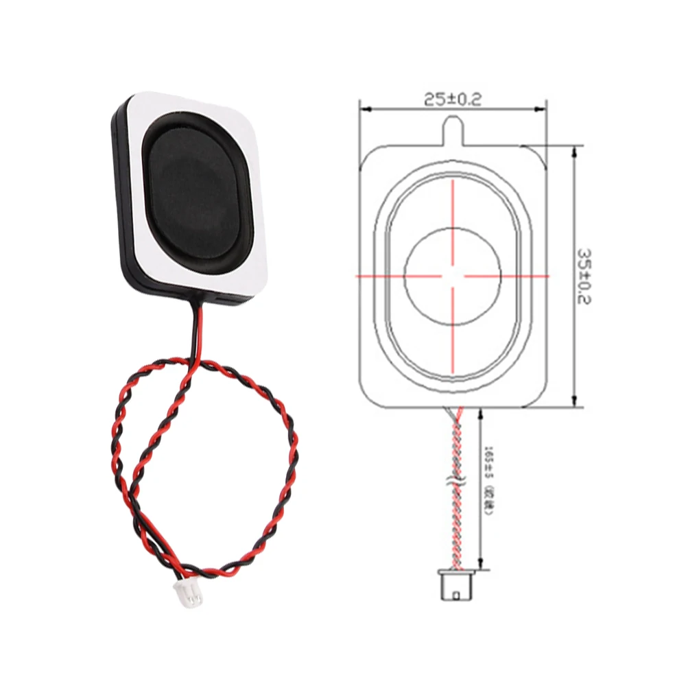 Altoparlante a cavità magnetica interna in plastica 3525, altoparlante a scatola ultrasottile da 8 ohm/4 ohm, 2 watt, 3W a piena frequenza 2535 con terminale