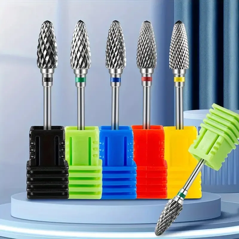 Tungsten Carbid Nail Drill Bits Electric Manicure Drill Accessory Milling Cutters for Nail Gel Polish Remover Nail Tools Efiles