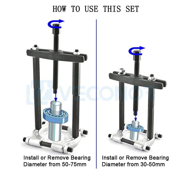 Bearing Puller Set Wheel Hub Axle Puller with 2\