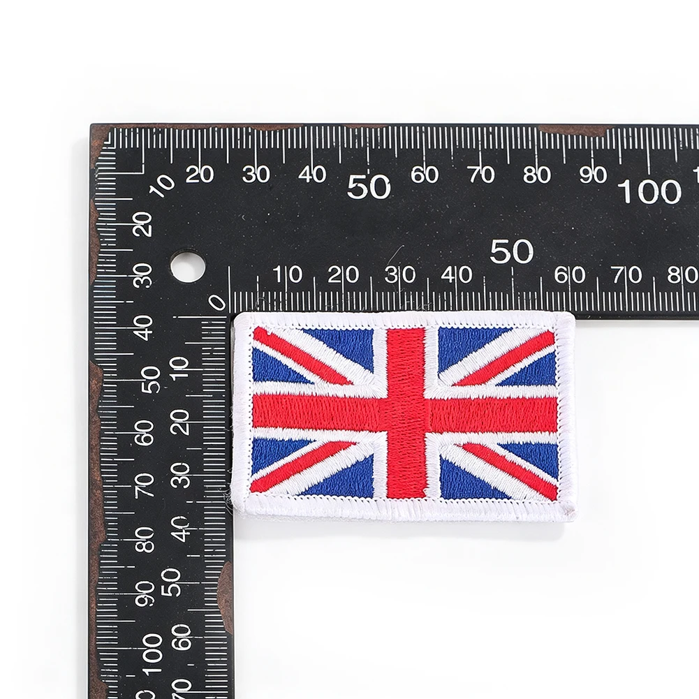 Lustiger, mit der UK-Flagge bestickter Aufnäher mit Klettverschluss, abnehmbares Stoffornament für Hut, Jacke, Rucksack, DIY-Deko – Detail 3