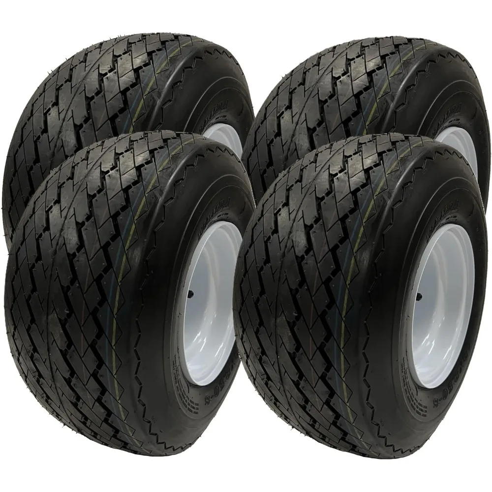 4 عبوات من إطارات عجلات عربة الجولف البيضاء مقاس 8 بوصات 18X8.50-8 18/8.5-8 تناسب سيارة النادي، Cushman، EZ-GO، Yamaha