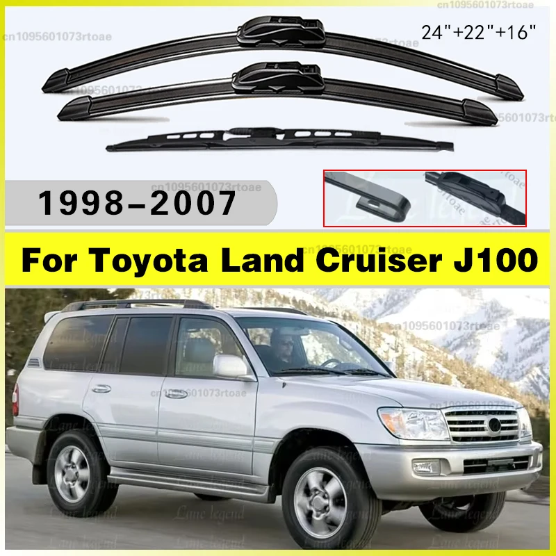 

Windshield Brushes Windscreen Window Accessories 24"+22"+16" For Toyota Land Cruiser 100 J100 1998 - 2007 Front Wiper Blades