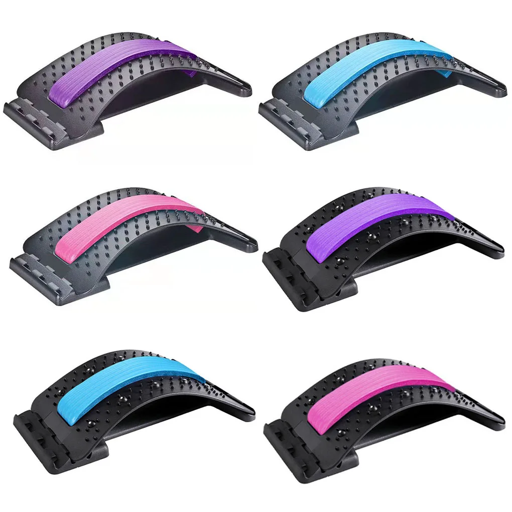 Multi-Level Adjustable Back Massager Stretcher Waist Neck Fitness Lumbar Cervical Spine Support Pain Relief Muscle Stretcher