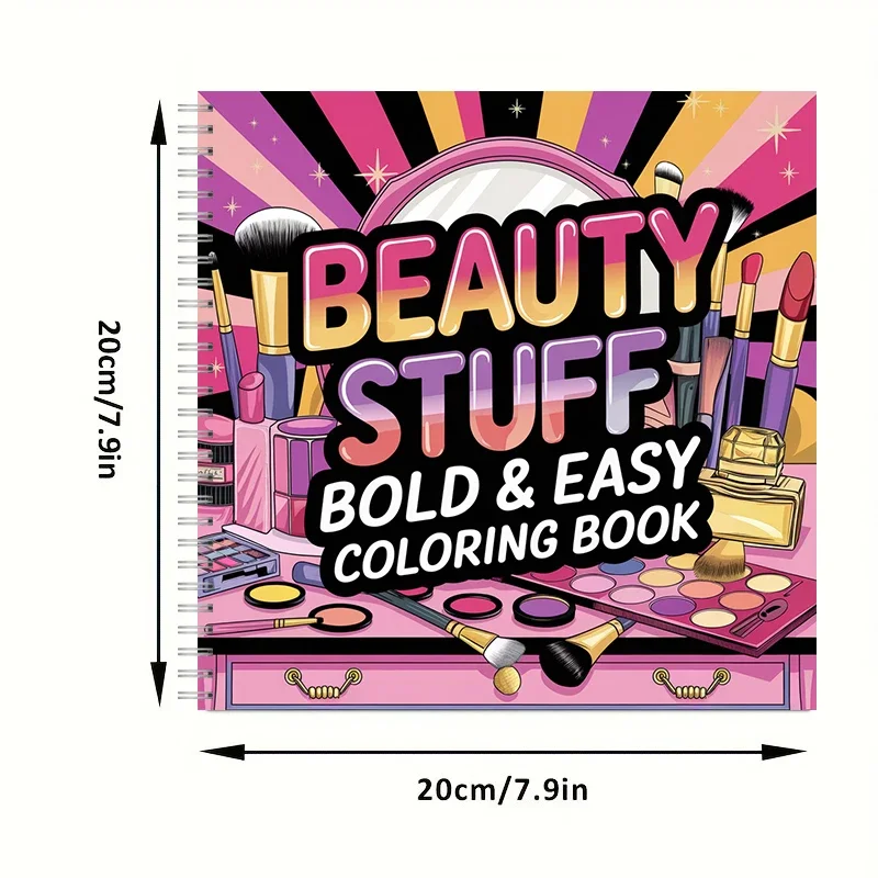 Coloring Book Easy Beauty Stuff for Adult Colouring Book, Birthday Day Gift, Back to School Supplies, Adults Cute Drawing Book
