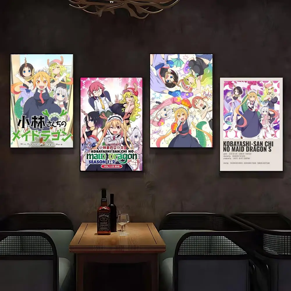 Cartoon KKobayashi-san Chi no Maid Dragon Lonely Dragoned Poster Posters Anime Room Decor Decoration Movie Backpack WallInterior