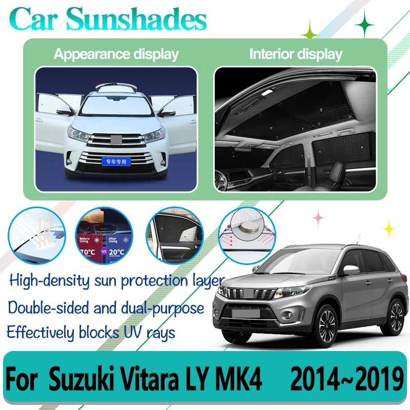 

Curtains On Car Window For Suzuki Vitara LY Accessories 2015~2024 Escudo Windshield Anti-UV Sun Protector Covers Car Accessories