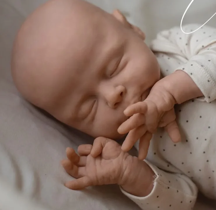 NPK 19inch Reborn Doll Kit Christopher Unfinished Unpainted Unassembled with Cloth Body DIY Doll Parts for Artists No Toy