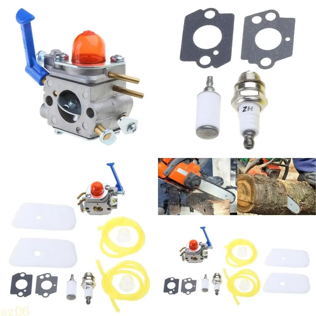 Q2Q4 Carburetor Kit for 128C 128L 128LD 128R 128RJ 128CD 128LDX Trimmer Fuel Line Air Filter for Spark Plug