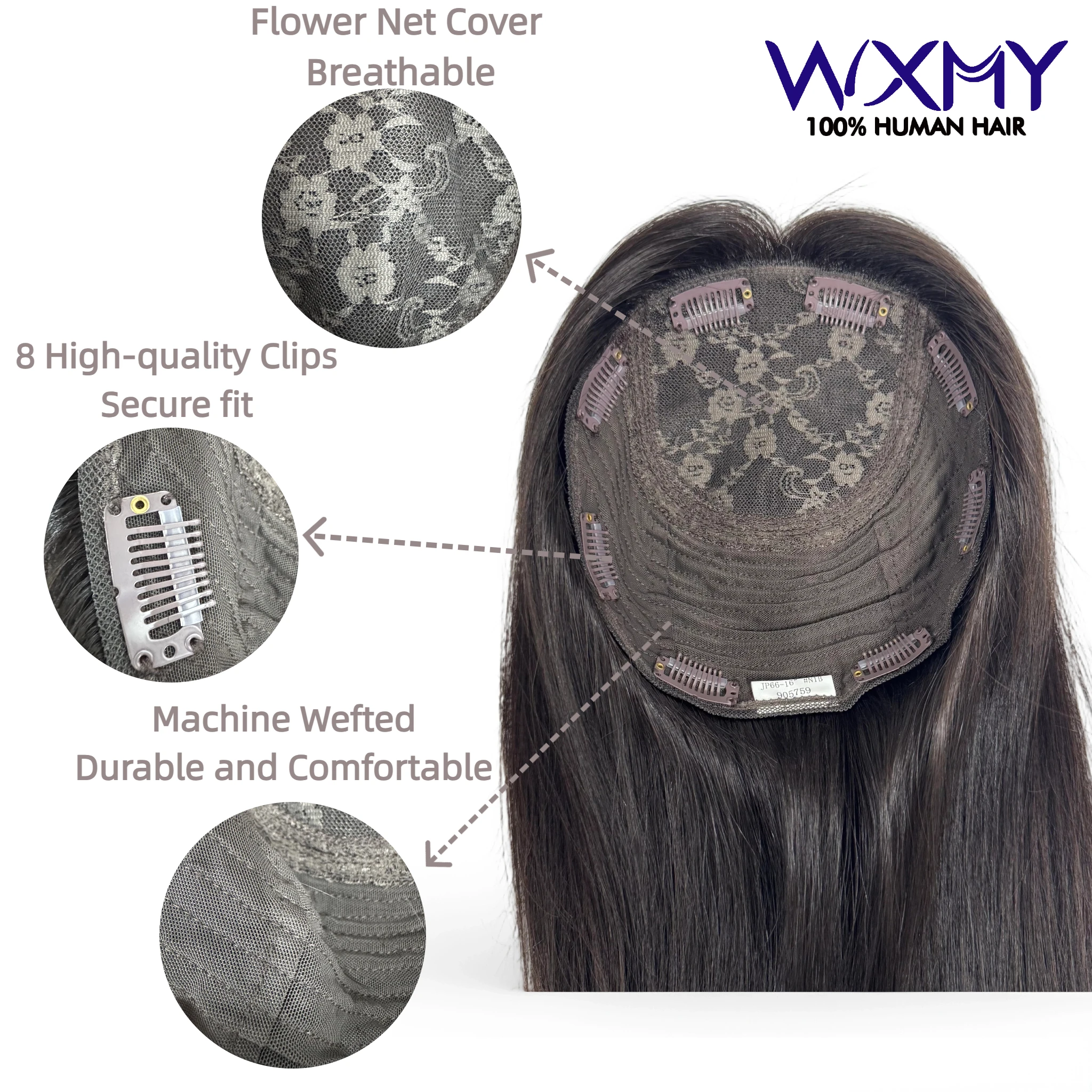 Luxury Jewish Wigs  For Men  Jewish Topper For Women 8“×8” 14“ 16”inch 100% Human Hair Jewish Wigs Topper With Hair Clips Toupee
