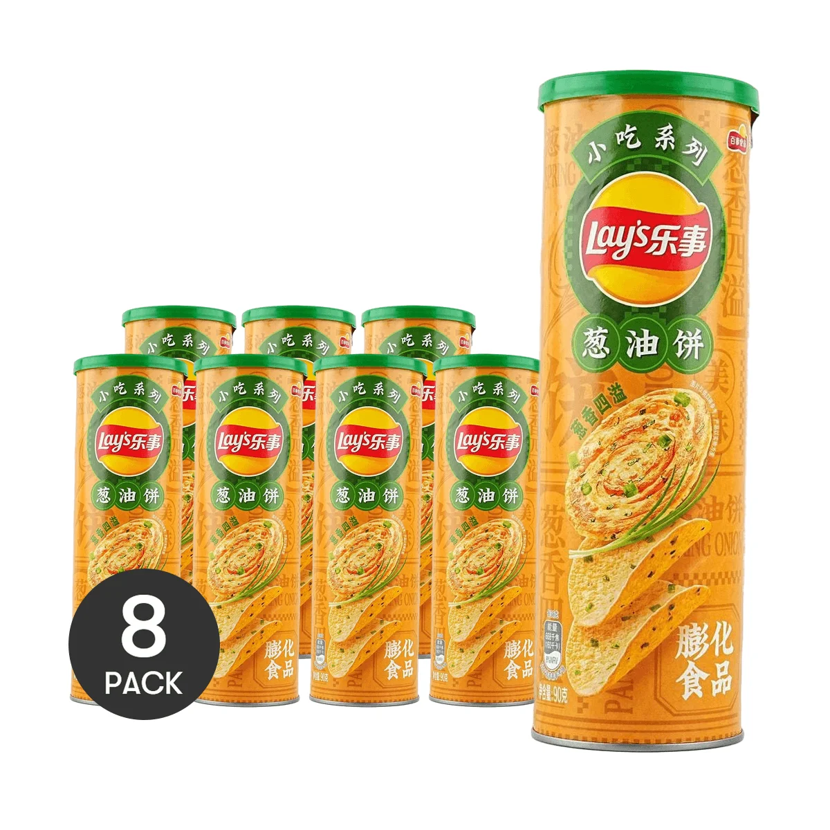 [8 confezioni] Chips di patate Lay Scallion Pancake Flavor 3.17 oz * 8Packs