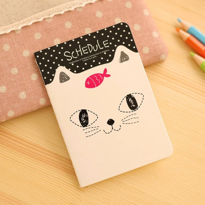 Koreaanse Briefpapier Katten Cartoon Notepad Mini Draagbare Kleine Notebook Patroon Student Prijzen Gift Notepad Briefpapier