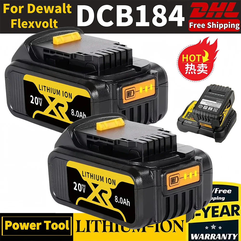 Original 8.0/12.0Ah For DeWalt 20V High-capacity cordless Tools Rechargeable Lithium Battery For DCF887 CB205 DCB204 DCB200