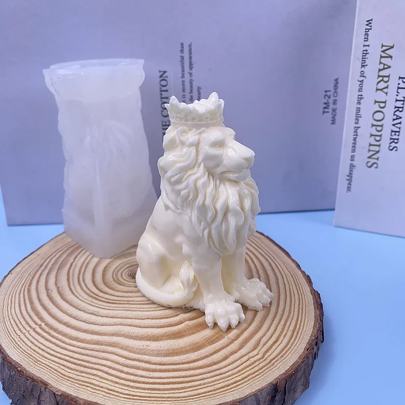 ライオンキングシリコンキャンドルモールド,3Dライオンの動物石鹸,石膏
