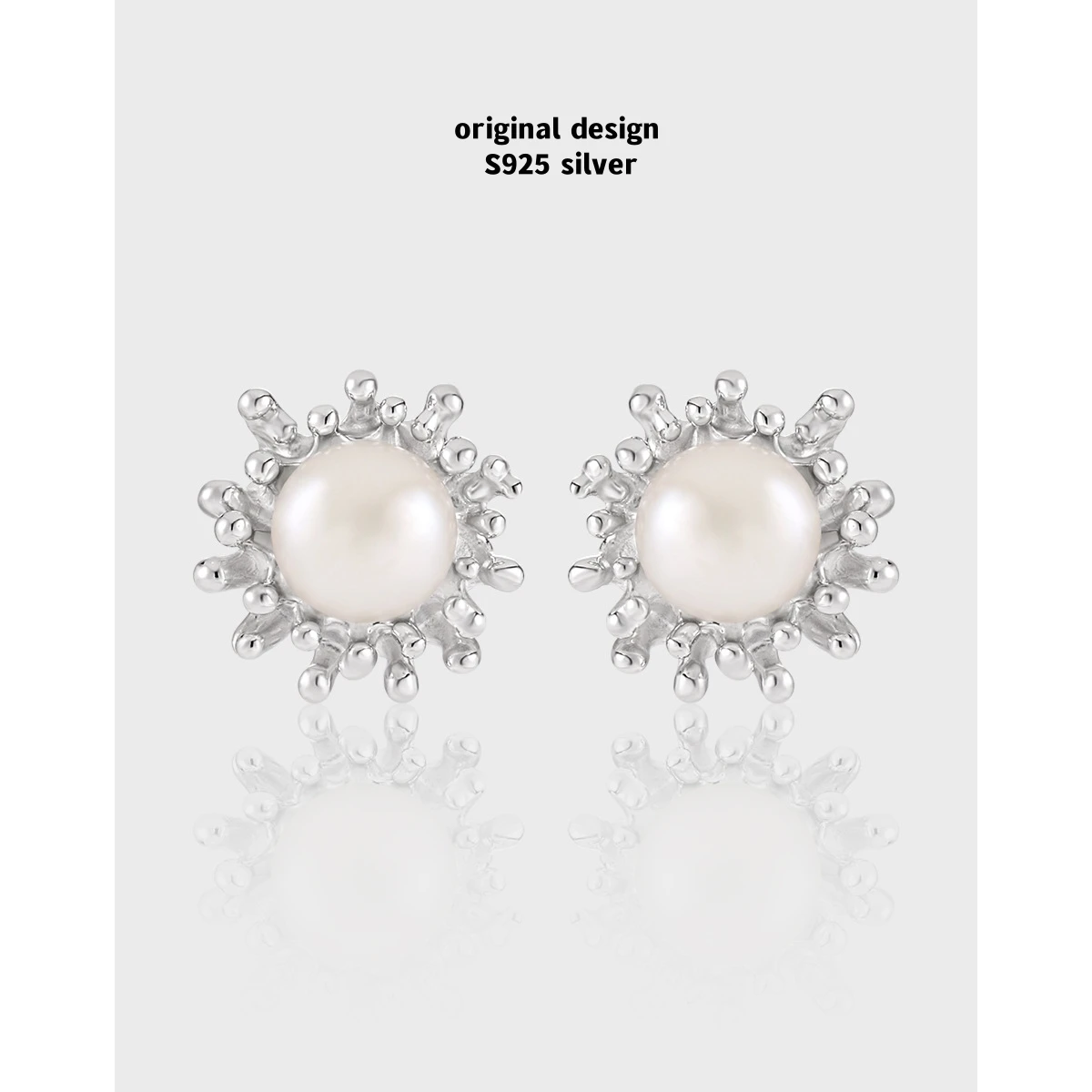 

Original S925 Sterling Silver Irregular Lava Natural Pearl Stud Earrings for Women Fashion Luxurious Banquet Jewelry