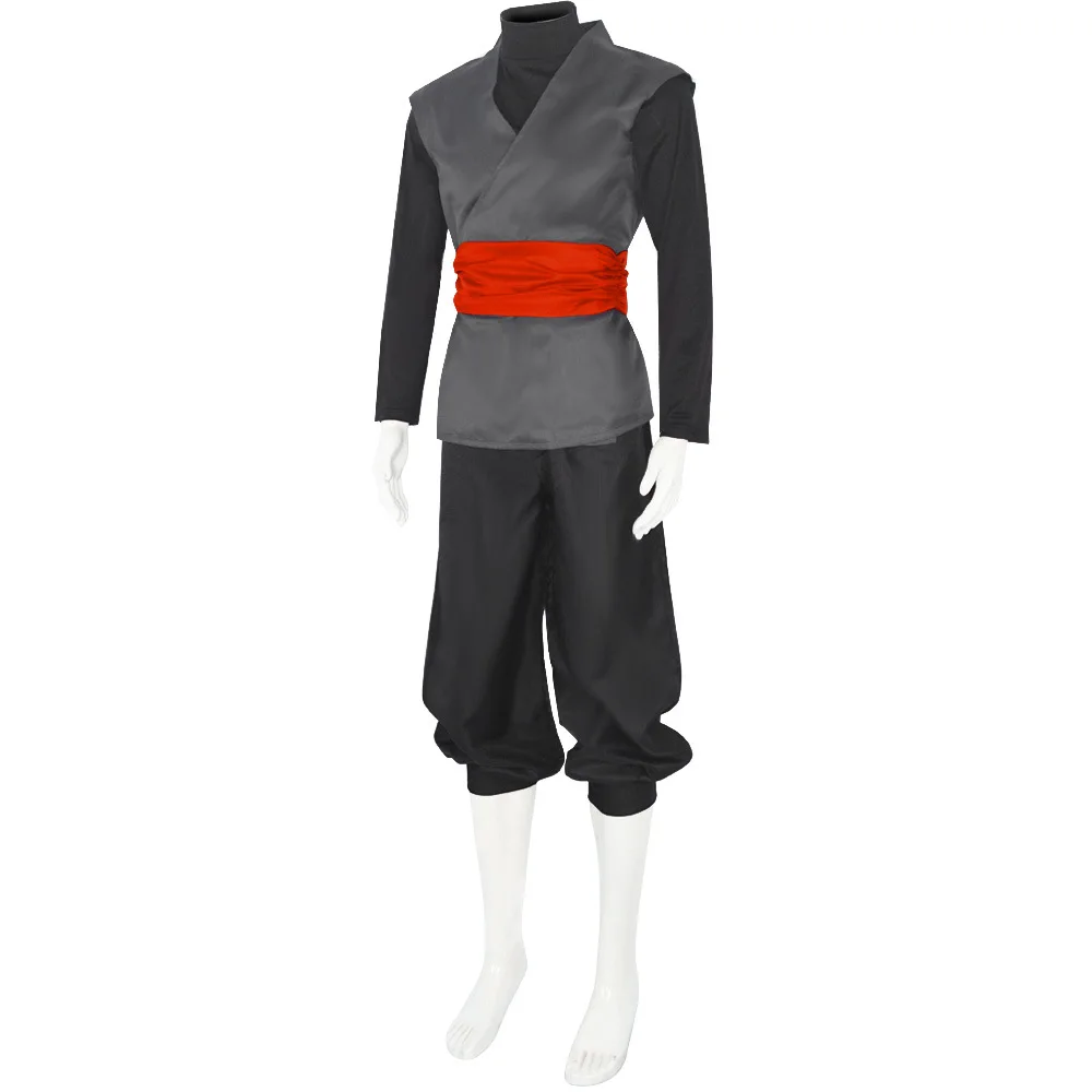 Mens Black Cosplay Costume Anime Kung Fu Suit Outfits Uniform Halloween Full Set