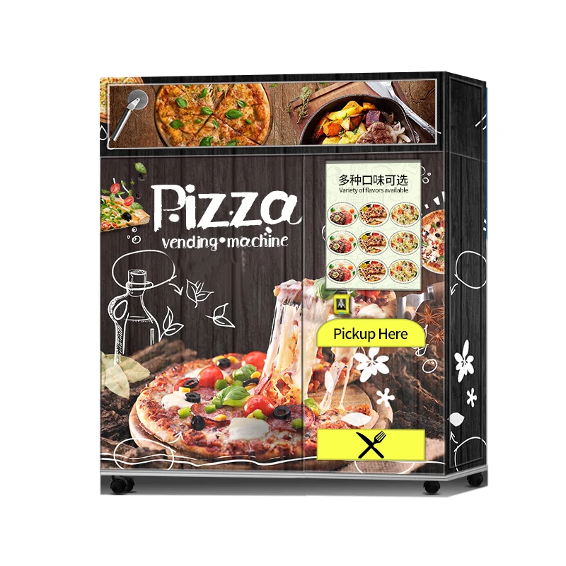 Haloo Vending Machine Haloo New Business Ideas Pizza Vending Machine Fast Food Distribution with 55-inch Touch Screen & Microwav