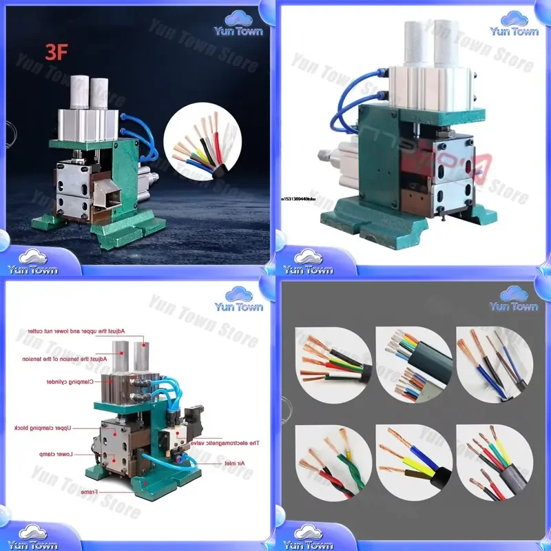 3F Vertical Pneumatic Cable Stripping Machine for Small Sheath Wire Stripper for Industrial Use for Business Cable Processing