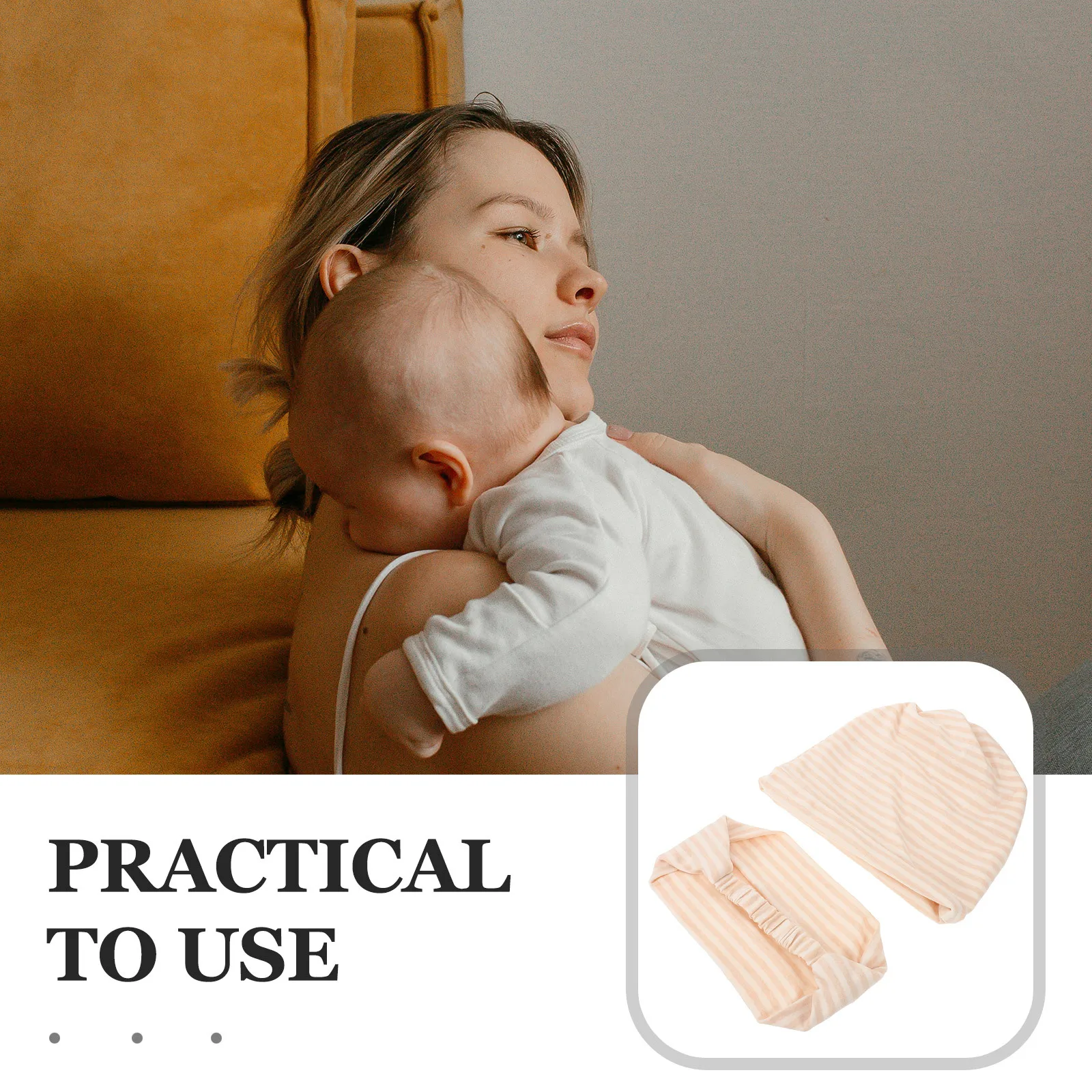 2 قطعة قبعة الأمومة القمر مجموعة يندبروف الدافئة تنفس القطن أغطية الرأس للنساء بعد الولادة بسيطة مريحة النوم الليلي #1