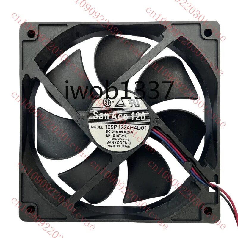 

For San Ace 120 109P1224H4D01 24V 0.24A 120*120*25mm 12cm 2wires Cooling Fan
