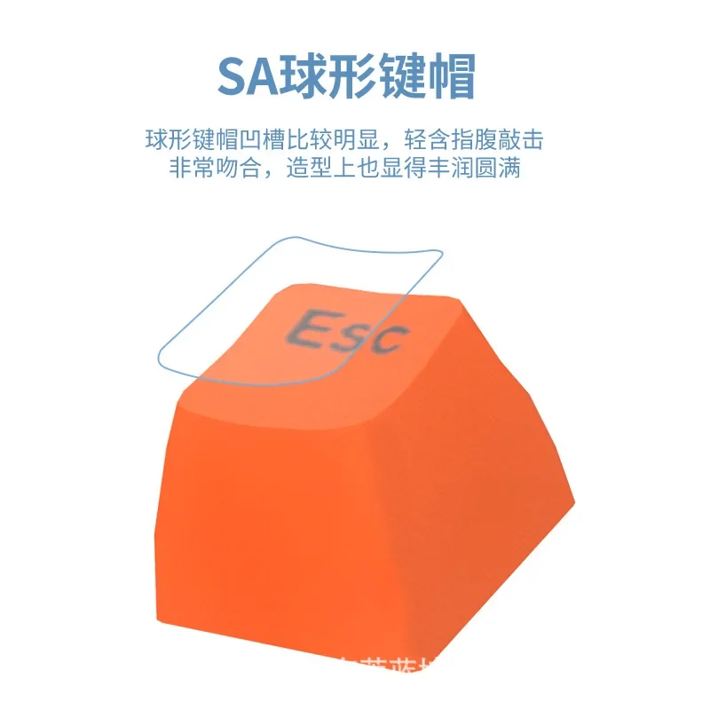 Keycaps for Mechanical Keyboard SA Height Ball Profile ABS Large Letter 108 White Keys Black Orange Khaki Red Blue Green PC