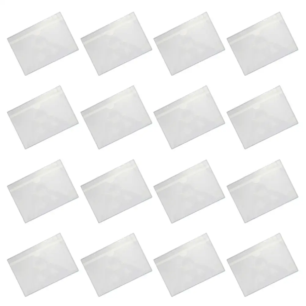 

20 Pcs Label Bags Self Adhesive Clear Card Holders Protective Cases Plastic Pockets Library Sleeves Business ganizers Top Open