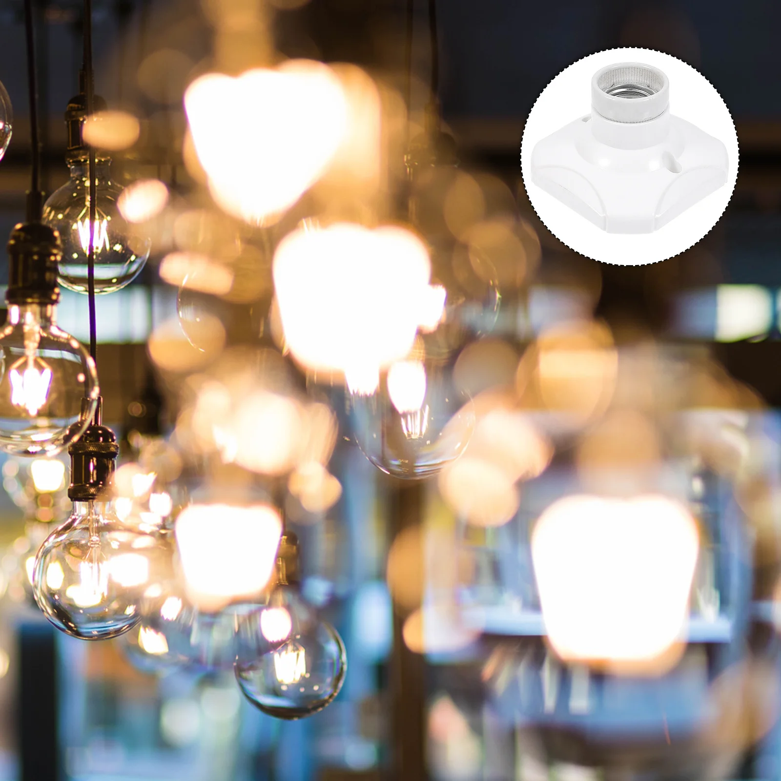 

8Pcs Flame Retardant Ceramic E27 Lampholder Square Light Base Lamp Holder Accessory High Quality Insulation Safety